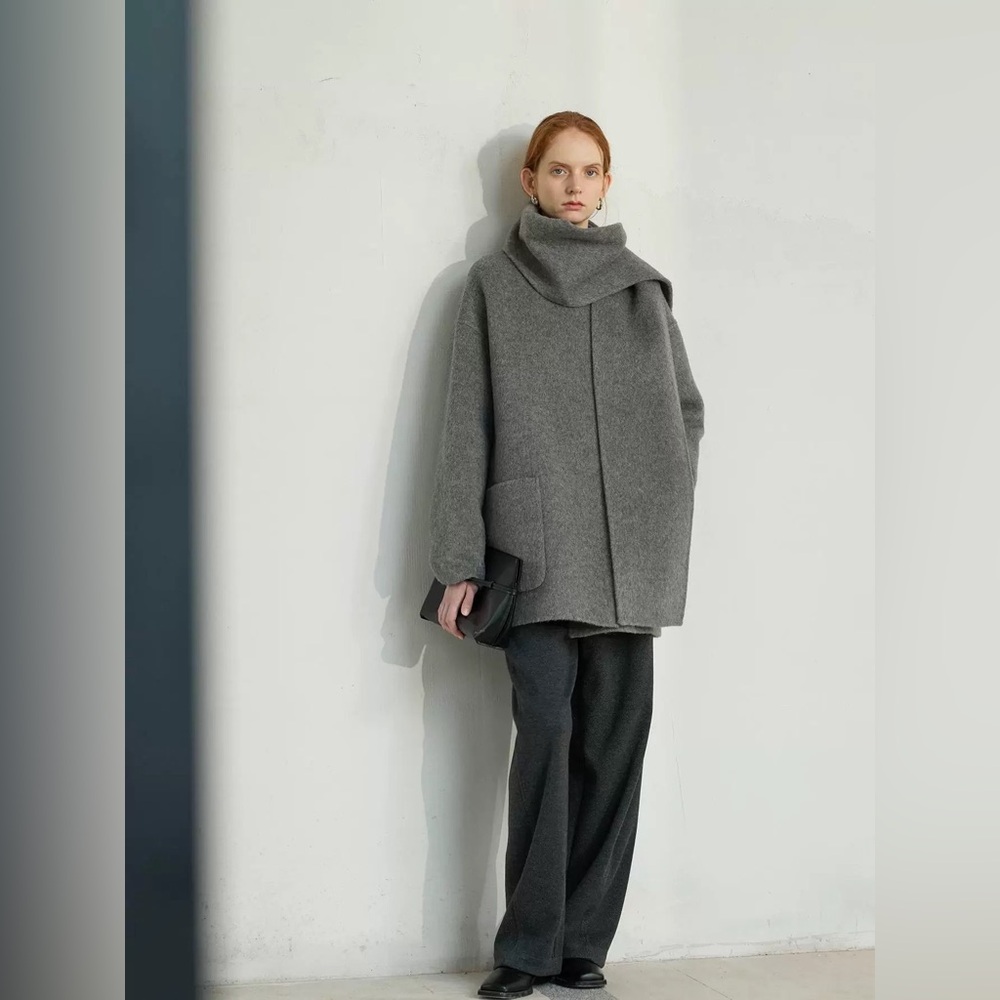 Wool scarf coat Size S